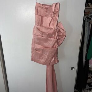 Elegant Pink Strapless Dress